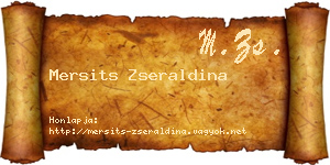 Mersits Zseraldina névjegykártya